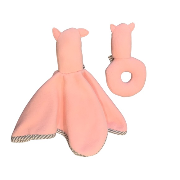 🎄Crate & Barrel plush pig rattle - Picture 3 of 11